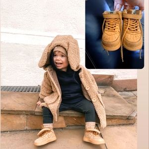 Nike Air Force 1 Mid LV8 Wheat-Gum (TD) Toddler Sz 6c 859338-701 Suede Sneakers